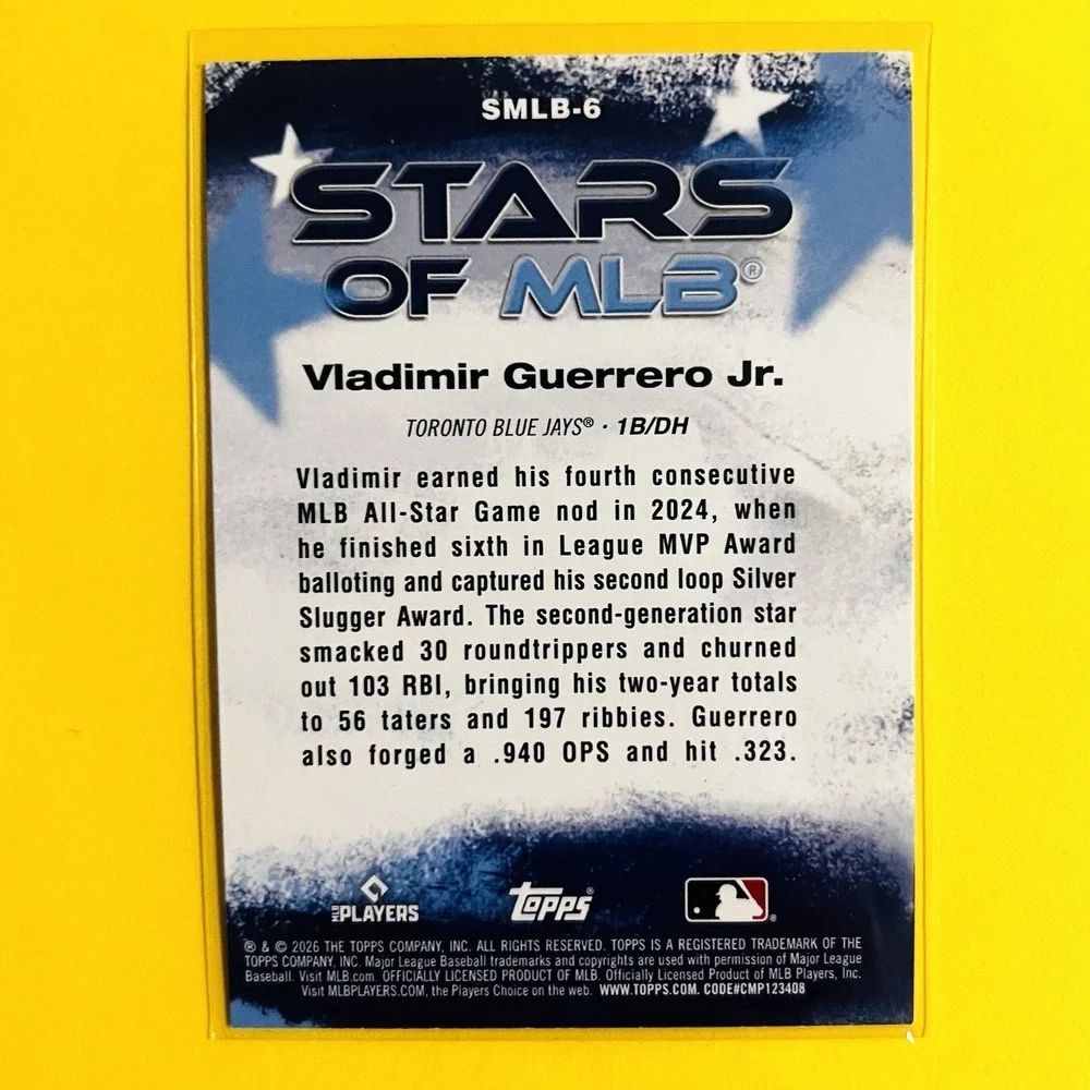 2026 Topps Stars Of The MLB  Vladimir Guerrero Jr Crackle Foil Blue‎ Jays
